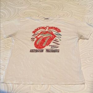 The Rolling Stones White and Red Short Sleeve Tee